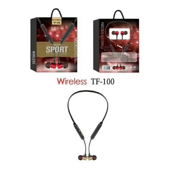 TF-100 NEW WIRELESS BLUETOOTH HANGING HEADPHONES NECK SPORTS 5.0 DOURADO TF-100 NEW WIRELESS BLUETOOTH HANGING HEADPHONES NECK SPORTS 5.0 DOURADO