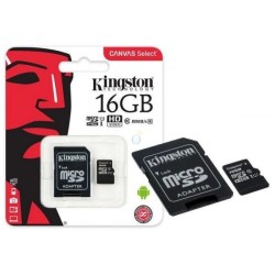 CARTÃO DE MEMÓRIA KINGSTON 16GB CLASSE 10 MICROSD SDCS COM ADAPTADOR CARTÃO DE MEMÓRIA KINGSTON 16GB CLASSE 10 MICROSD SDCS COM ADAPTADOR