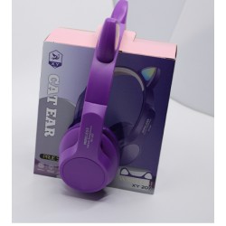 CAT EAR SHAPE WIRELESS HEADPHONE XY-207 WITH NOISE CANCELING FUNCTION PURPLE  CAT EAR SHAPE WIRELESS HEADPHONE XY-207 WITH NOISE CANCELING FUNCTION PURPLE