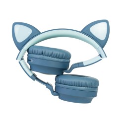 CAT EAR SHAPE WIRELESS HEADPHONE XY-207 WITH NOISE CANCELING FUNCTION BLUE  CAT EAR SHAPE WIRELESS HEADPHONE XY-207 WITH NOISE CANCELING FUNCTION BLUE