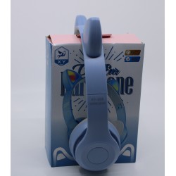CAT EAR SHAPE WIRELESS HEADPHONE XY-205 WITH NOISE CANCELING FUNCTION LIGHT BLUE  CAT EAR SHAPE WIRELESS HEADPHONE XY-205 WITH NOISE CANCELING FUNCTION LIGHT BLUE