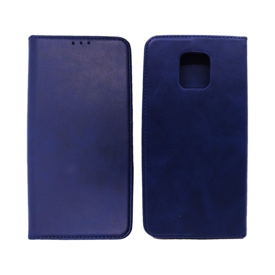 Leather Flip Cover with Internal Pocket For Xiaomi Redmi Note 9 Pro Blue Leather Flip Cover with Internal Pocket For Xiaomi Redmi Note 9 Pro Blue