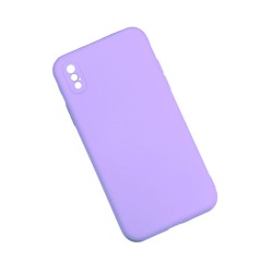 Funda de Silicona con Marco de Cámara para Apple iPhone Xs Púrpura