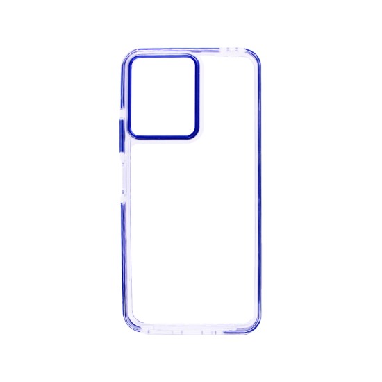 Transparent Hard Silicone Case for Xiaomi Redmi 13C/Poco C65 Blue Transparent Hard Silicone Case for Xiaomi Redmi 13C/Poco C65 Blue