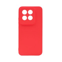Funda de Silicona Suave con Marco de Cámara para Xiaomi 14 Pro Rojo