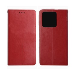 Leather Flip Cover with Internal Pocket For Xiaomi Redmi Note 13 4G Red Leather Flip Cover with Internal Pocket For Xiaomi Redmi Note 13 4G Red