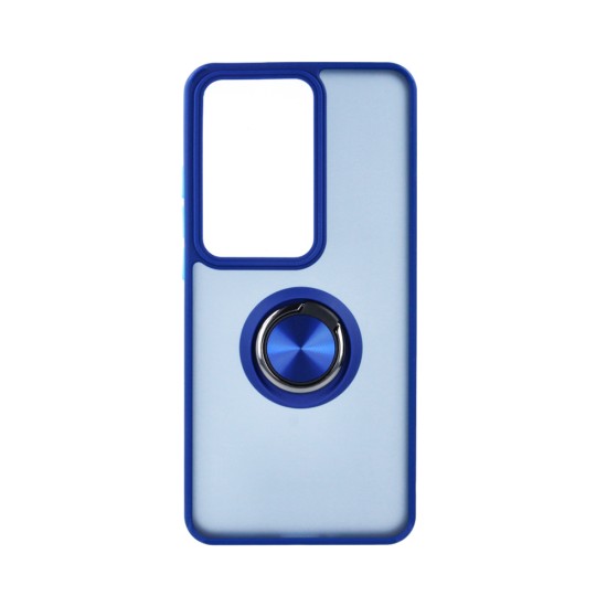 Funda con Anilla de Soporte para Oppo Reno11 F Azul Ahumado