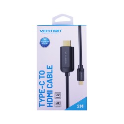 Cable Vention Tipo-C a Hdmi Calidad 4k 2m Negro Cable Vention Tipo-C a Hdmi Calidad 4k 2m Negro