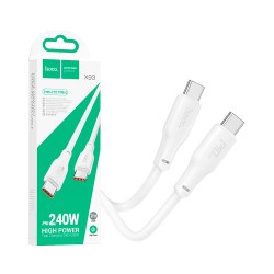 Hoco Cable X93 Force Type-C to Type-C PD 240W 5A 2M White Hoco Cable X93 Force Type-C to Type-C PD 240W 5A 2M White