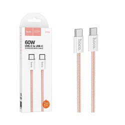 Hoco Cable X104 Source Type-C to Type-C 60W 3A 2M Pink Hoco Cable X104 Source Type-C to Type-C 60W 3A 2M Pink