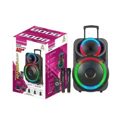 Ailiang Portable Wireless Karaoke Speaker KOLAV-F1220 with Dual Mic Black Ailiang Portable Wireless Karaoke Speaker KOLAV-F1220 with Dual Mic Black