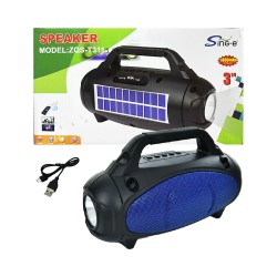 Sing-e Solar Charging Portable Wireless Speaker ZQST311 with Flashlight Blue Sing-e Solar Charging Portable Wireless Speaker ZQST311 with Flashlight Blue