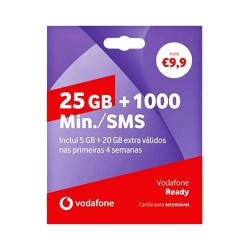 Vodafone Ready 25GB+1000 Minutes Talktime SIM Card for One Month Vodafone Ready 25GB+1000 Minutes Talktime SIM Card for One Month