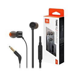 JBL Earphones Tune 110 with Microphone 3.5mm 1.2m Black JBL Earphones Tune 110 with Microphone 3.5mm 1.2m Black