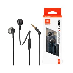 JBL Earphones Tune 205 with Microphone 3.5mm 1.2m Black JBL Earphones Tune 205 with Microphone 3.5mm 1.2m Black
