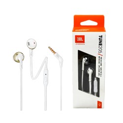 JBL Earphones Tune 205 with Microphone 3.5mm 1.2m White JBL Earphones Tune 205 with Microphone 3.5mm 1.2m White