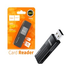 Hoco 2 in 1 Card Reader HB20 2TB/ 480Mbps USB2.0 Black Hoco 2 in 1 Card Reader HB20 2TB/ 480Mbps USB2.0 Black