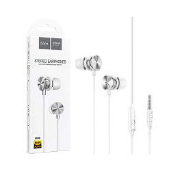 Hoco Universal Wired Earphones M96 Platinum with Microphone 3.5mm 1.2m Elegant Silver Hoco Universal Wired Earphones M96 Platinum with Microphone 3.5mm 1.2m Elegant Silver