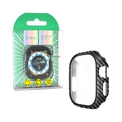 Capa+Vidro Temperado Hoco WS6 Shadow series para Apple iwatch Série 49mm Padrão de fibra de carbono