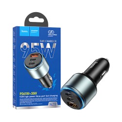 Hoco Car Charger NZ9 Galloper 3 Port USB+2 Type-C 95W Black Hoco Car Charger NZ9 Galloper 3 Port USB+2 Type-C 95W Black
