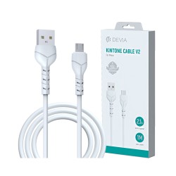 Devia Cable EC205 Kintone Series V2 Micro 2.1A 1M White Devia Cable EC205 Kintone Series V2 Micro 2.1A 1M White