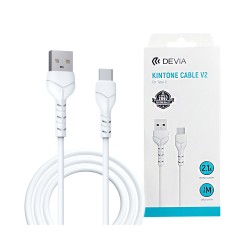 Devia Cable EC305 Kintone Series V2 Type-C 2.1A 1M White Devia Cable EC305 Kintone Series V2 Type-C 2.1A 1M White