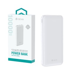 Power Bank Devia Kintone V2 com 2 Puertos Outputs 2USB+Tipo-C 10000mAh Branco Power Bank Devia Kintone V2 com 2 Puertos Outputs 2USB+Tipo-C 10000mAh Branco