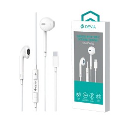 Devia Earphones EM048 Smart Series Type-C 1.2m White Devia Earphones EM048 Smart Series Type-C 1.2m White