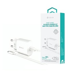 Devia Charger RLC-383 Smart Series Type-C PD 25W with Type-C to Type-C Cable 1m White