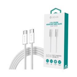 Devia Cable EC325 Smart Series Type-C to Type-C PD60W 3A 1M White Devia Cable EC325 Smart Series Type-C to Type-C PD60W 3A 1M White