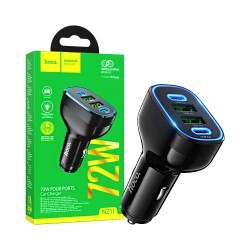 Hoco Car Charger NZ11 Guide 4 Port 2 USB+2 Type-C 72W Black Hoco Car Charger NZ11 Guide 4 Port 2 USB+2 Type-C 72W Black