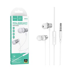 Hoco Universal Wired Earphones M110 Encourage with Microphone 3.5mm 1.2m Silver Hoco Universal Wired Earphones M110 Encourage with Microphone 3.5mm 1.2m Silver