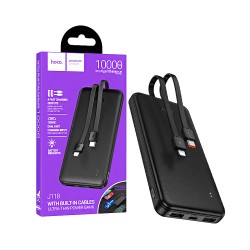 Hoco Power Bank J118 Speed Energy with 4-in-1 2USB+Cable Type-C+Lightning 10000mAh Black Hoco Power Bank J118 Speed Energy with 4-in-1 2USB+Cable Type-C+Lightning 10000mAh Black