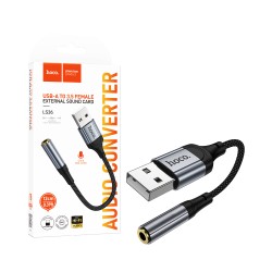 Hoco Audio Adapter Cable LS36 USB-A to 3.5mm Black Hoco Audio Adapter Cable LS36 USB-A to 3.5mm Black
