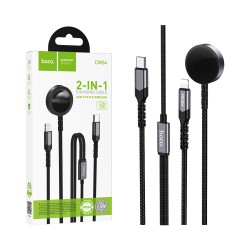 Hoco 2 in 1 Charging Cable CW54 Type-C to Lightning+iWatch 1.2m Black Hoco 2 in 1 Charging Cable CW54 Type-C to Lightning+iWatch 1.2m Black