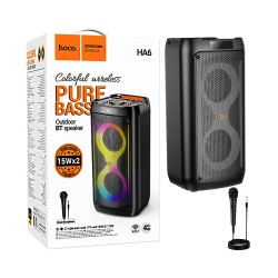 Hoco Portable Wireless Speaker HA6 Danny with Mic Black Hoco Portable Wireless Speaker HA6 Danny with Mic Black