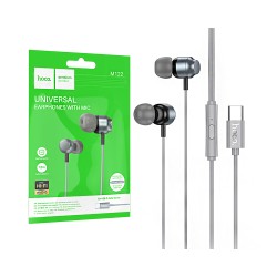 Hoco Universal Wired Earphones M122 Power with Microphone Type-C 1.2m Metal Gray Hoco Universal Wired Earphones M122 Power with Microphone Type-C 1.2m Metal Gray