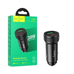 Hoco Car Charger Z49B Level 2 Port USB+Type-C 38W Black Hoco Car Charger Z49B Level 2 Port USB+Type-C 38W Black