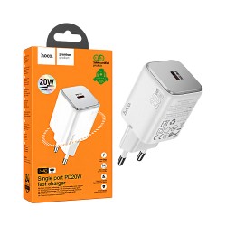 Hoco Adapter N40 Mighty Type-C PD 20W GAN White Hoco Adapter N40 Mighty Type-C PD 20W GAN White