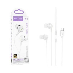 Hoco Universal Wired Earphones M113 Landy with Microphone Type-C 1.2m White Hoco Universal Wired Earphones M113 Landy with Microphone Type-C 1.2m White