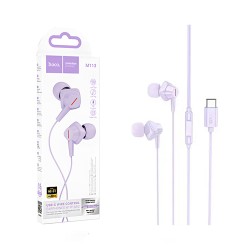 Hoco Universal Wired Earphones M113 Landy with Microphone Type-C 1.2m Purple Hoco Universal Wired Earphones M113 Landy with Microphone Type-C 1.2m Purple