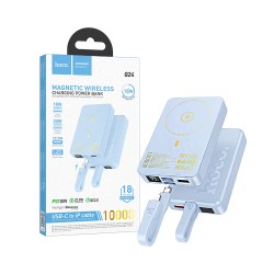 Power Bank Magnético Hoco Q24 Elegant com Cabo PD20W 10000mAh Preto Power Bank Magnético Hoco Q24 Elegant com Cabo PD20W 10000mAh Preto