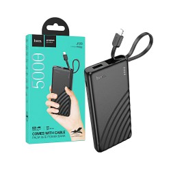 Power Bank Hoco J129 Nature com 2-em-1 USB+Cabo Lightning 5000mAh Preto Power Bank Hoco J129 Nature com 2-em-1 USB+Cabo Lightning 5000mAh Preto