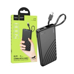Hoco Power Bank J129 Nature with 2-in-1 USB+Cable Type-C 5000mAh Black Hoco Power Bank J129 Nature with 2-in-1 USB+Cable Type-C 5000mAh Black