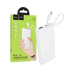 Hoco Power Bank J129 Nature with 2-in-1 USB+Cable Type-C 5000mAh White Hoco Power Bank J129 Nature with 2-in-1 USB+Cable Type-C 5000mAh White