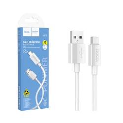 Hoco Cable X107 Favor Type-C 3A 1m White Hoco Cable X107 Favor Type-C 3A 1m White