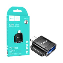 Hoco Adapter UA31C Type-C Male to USB Female Black Hoco Adapter UA31C Type-C Male to USB Female Black