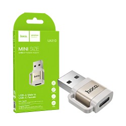 Adaptador Hoco UA31D USB Macho A Tipo-C Femenino Gris Adaptador Hoco UA31D USB Macho A Tipo-C Femenino Gris
