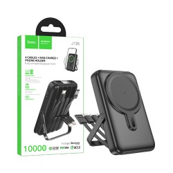Hoco Magnetic Power Bank J135 Rico with USB+Type-C Port+Micro+Type-C+USB+Lightning Cable 10000mAh Black Hoco Magnetic Power Bank J135 Rico with USB+Type-C Port+Micro+Type-C+USB+Lightning Cable 10000mAh Black