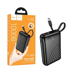 Hoco Power Bank J134A Strong with 2-in-1 USB Port+Type-C Cable 10000mAh Black Hoco Power Bank J134A Strong with 2-in-1 USB Port+Type-C Cable 10000mAh Black